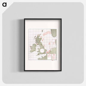 アートポスター-British Islands approximate positions of minefields - アンティーク地図 Poster.