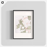 British Islands approximate positions of minefields - アンティーク地図 Poster.