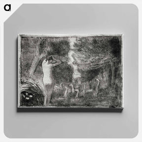 アートパネル-Bather and Geese - カミーユ ピサロ Canvas.