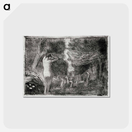 アートポストカード-Bather and Geese - カミーユ ピサロ Postcard.