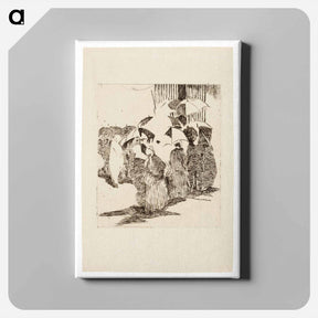 アートパネル-Line in Front of the Butcher Shop - エドゥアール マネ Canvas.