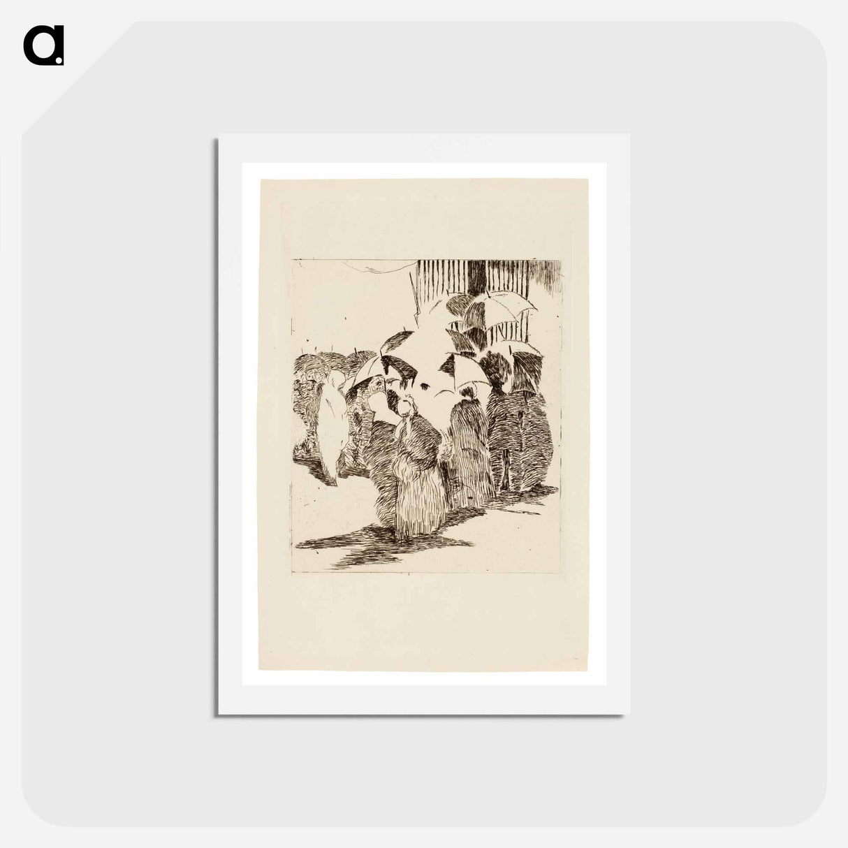 アートポストカード-Line in Front of the Butcher Shop - エドゥアール マネ Postcard.