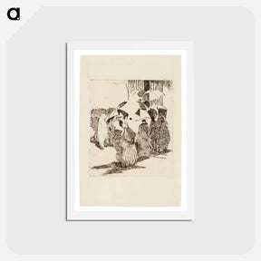 アートポストカード-Line in Front of the Butcher Shop - エドゥアール マネ Postcard.