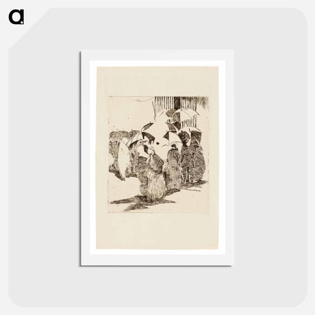 アートポストカード-Line in Front of the Butcher Shop - エドゥアール マネ Postcard.