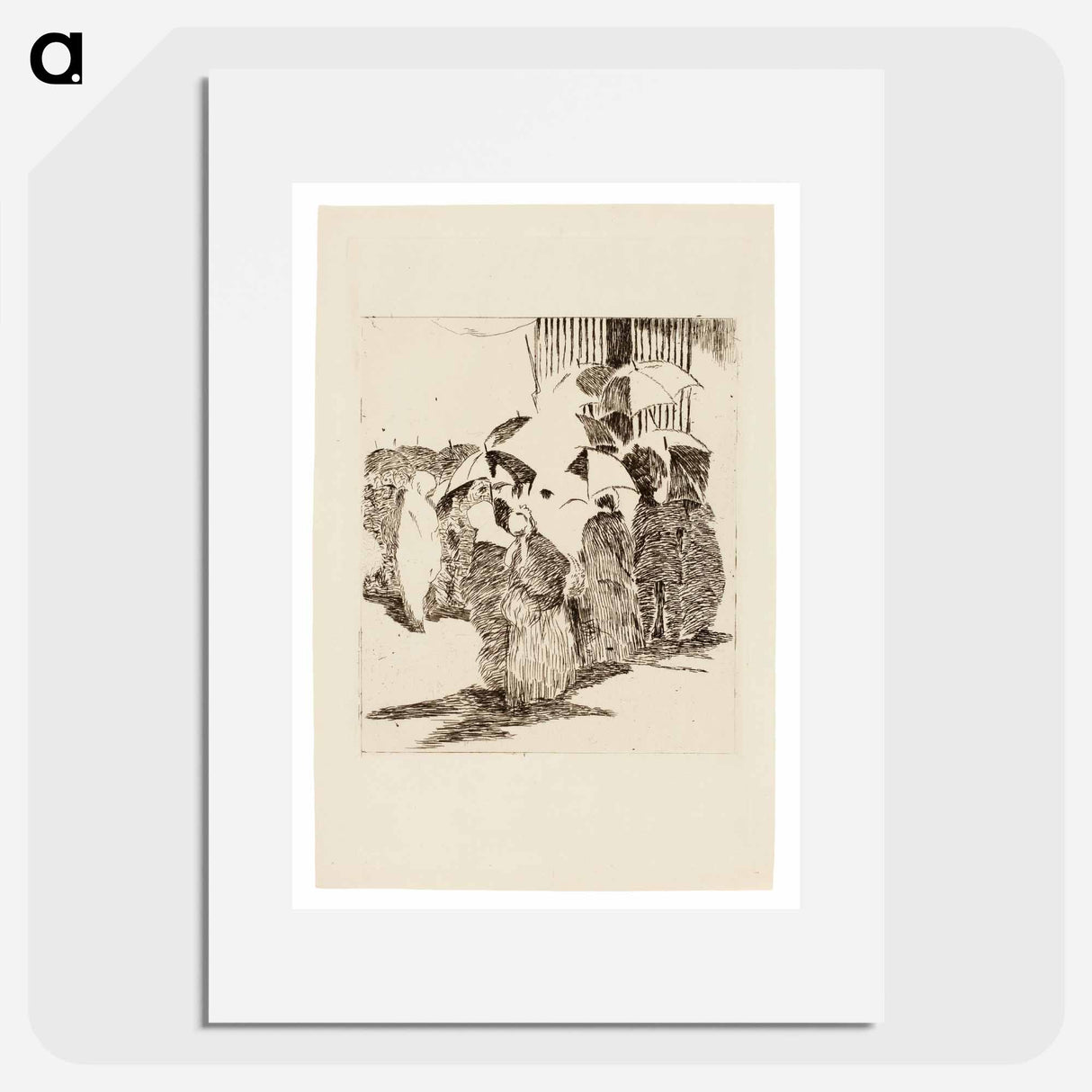 Line in Front of the Butcher Shop - エドゥアール マネ Poster.