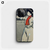 Woman and man playing tennis - Edward Penfield Phone Case.