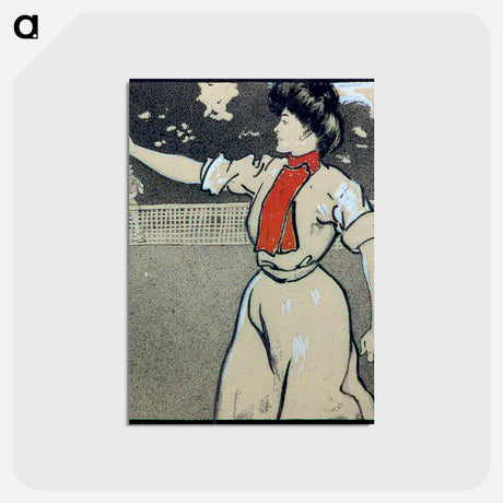 アートポストカード-Woman and man playing tennis - エドワード ペンフィールド Postcard.