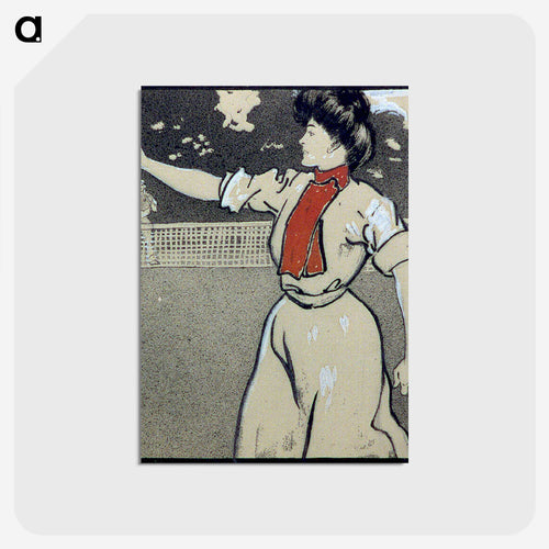 Woman and man playing tennis - エドワード ペンフィールド Postcard.