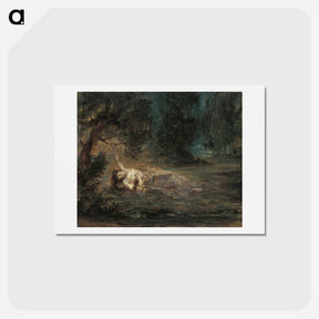 アートポストカード-The Death of Ophelia - ウジェーヌ ドラクロワ Postcard.