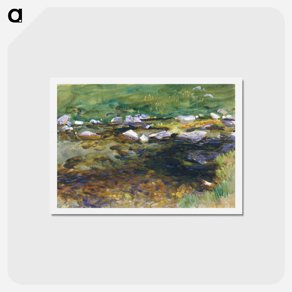 アートポストカード-Brook and Meadow - ジョン シンガー サージェント Postcard.