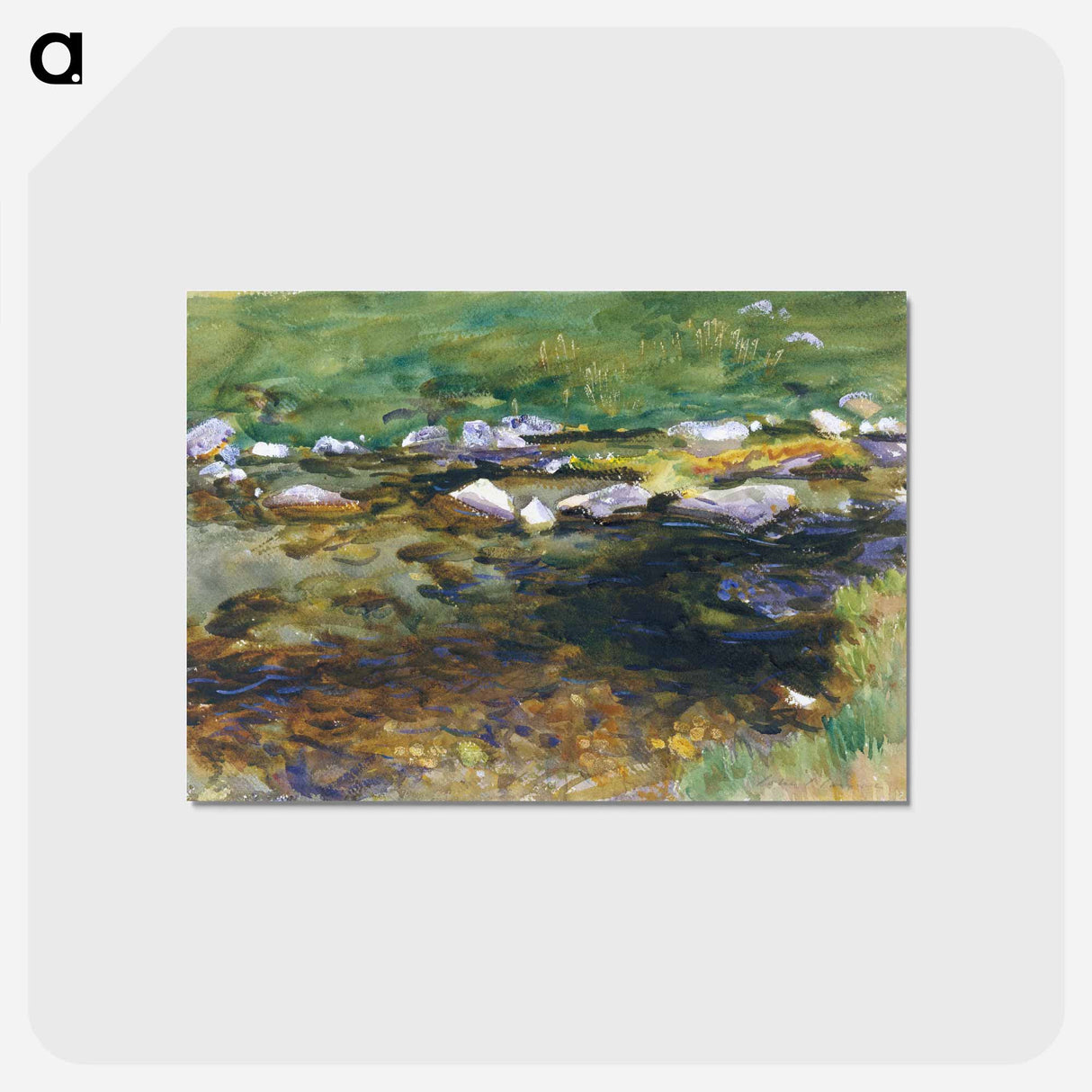 アートポストカード-Brook and Meadow - ジョン シンガー サージェント Postcard.