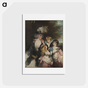 アートポストカード-Lady Smith (Charlotte Delaval) and Her Children (George Henry, Louisa, and Charlotte) - ジョシュア レノルズ Postcard.