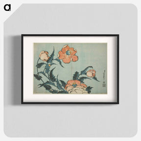 アートポスター-Hokusai's Poppies - 葛飾 北斎 Poster.