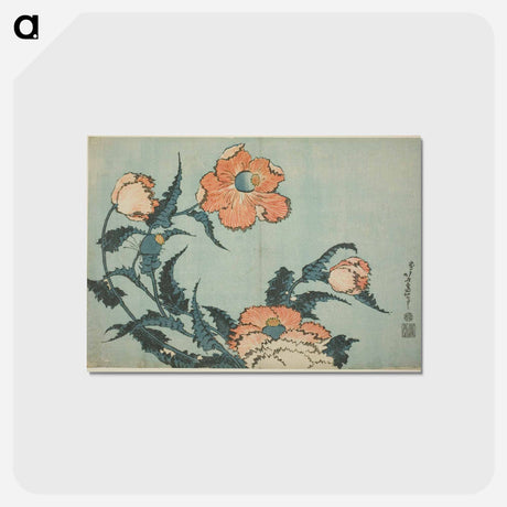 アートポストカード-Hokusai's Poppies - 葛飾 北斎 Postcard.