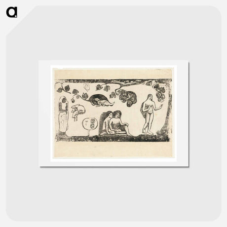 アートポストカード-Women, Animals, and Foliage - ポール ゴーギャン Postcard.