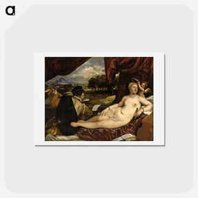 アートポストカード-Venus and the Lute Player - ティツィアーノ ヴェチェッリオ Postcard.