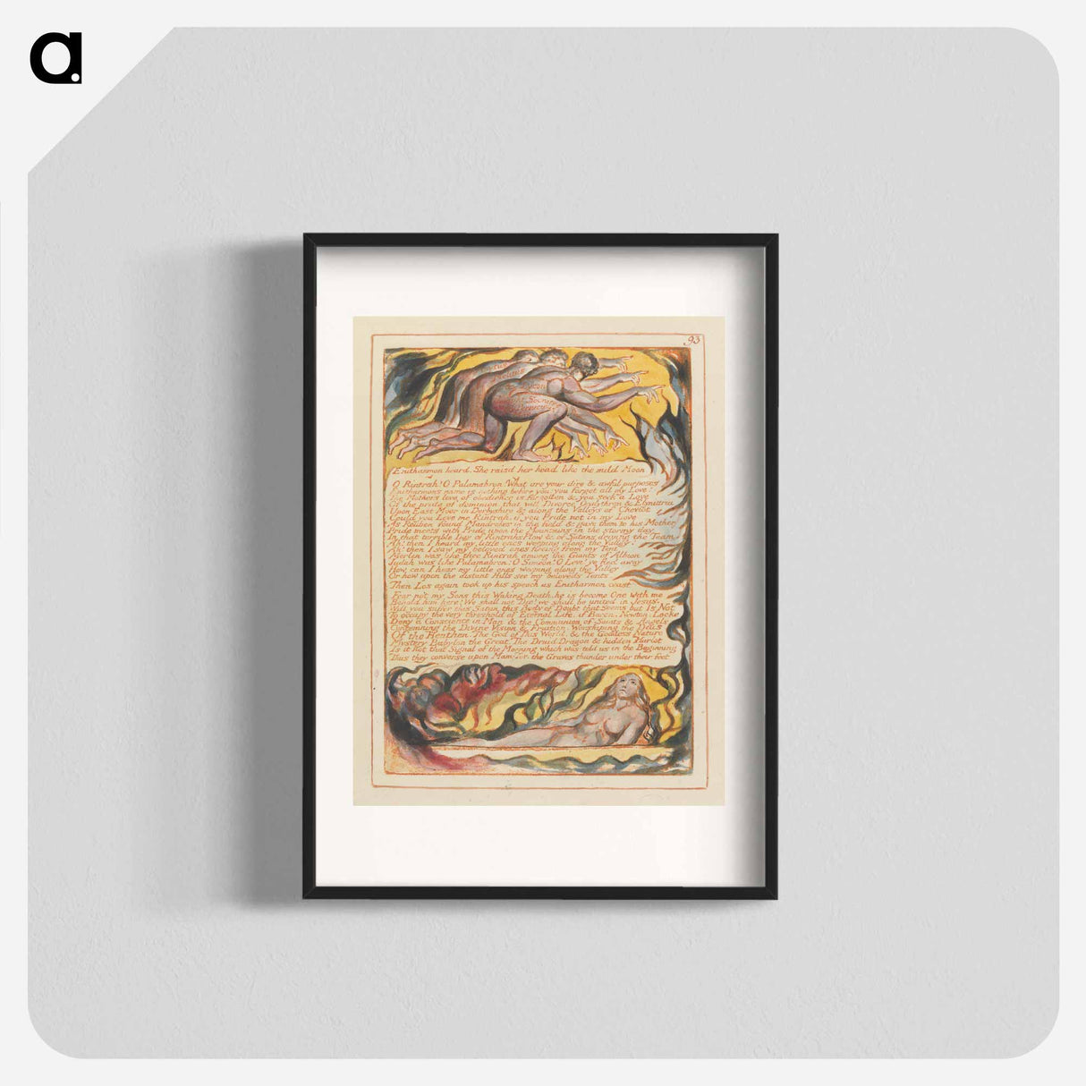 Jerusalem, Plate 93, "Enitharmon heard" - William Blake Poster.