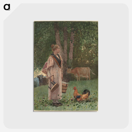 アートポストカード-The Milk Maid - ウィンスロー ホーマー Postcard.