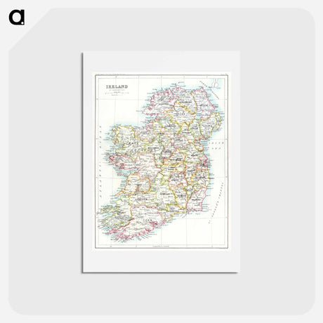アートポストカード-Gazetteer of the British Isles - アンティーク地図 Postcard.