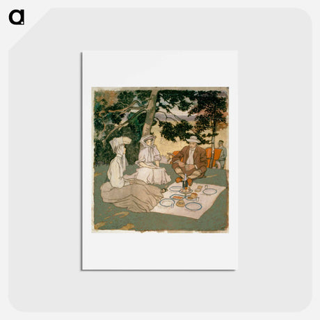 アートポストカード-Picnic under the fir - エドワード ペンフィールド Postcard.
