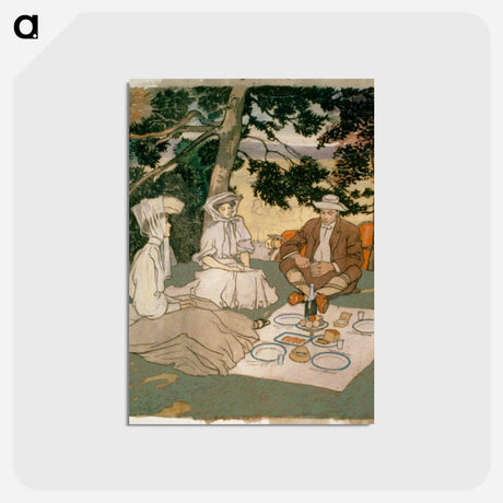 アートポストカード-Picnic under the fir - エドワード ペンフィールド Postcard.