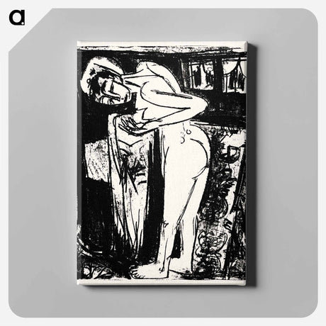 アートパネル-Standing Nude in a Room - エルンスト ルートヴィヒ キルヒナー Canvas.