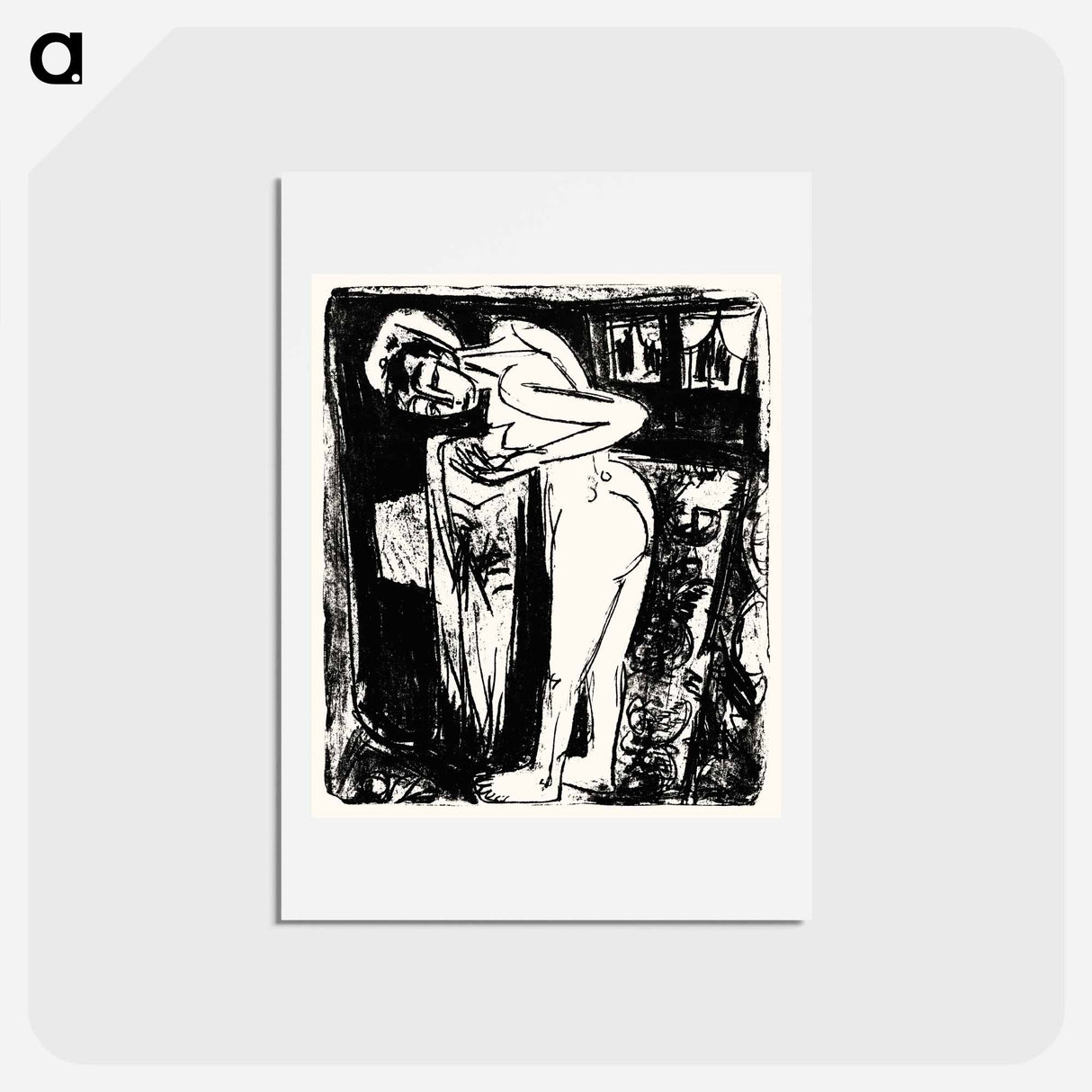 アートポストカード-Standing Nude in a Room - エルンスト ルートヴィヒ キルヒナー Postcard.