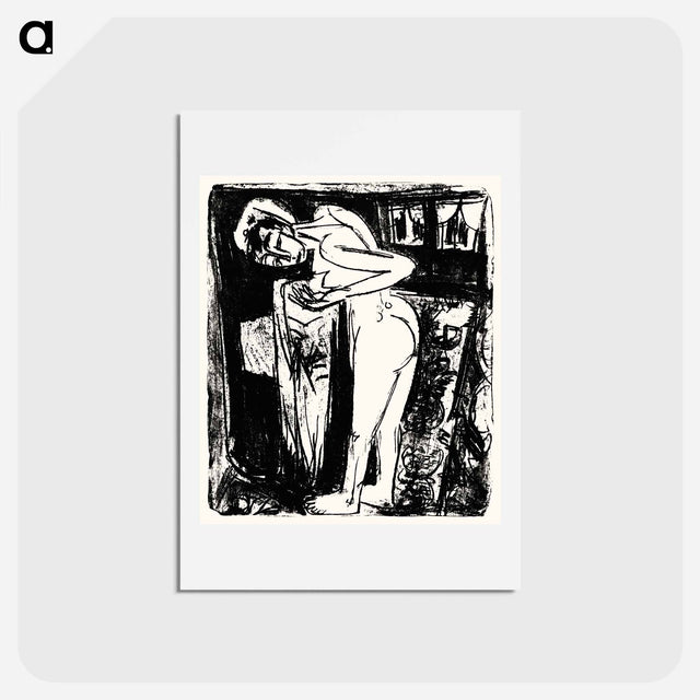 アートポストカード-Standing Nude in a Room - エルンスト ルートヴィヒ キルヒナー Postcard.