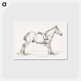 アートポストカード-Saddled horse - ジャン ベルナール Postcard.