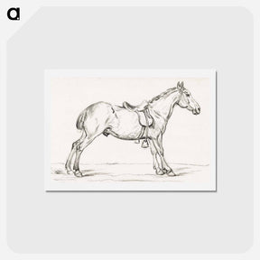 アートポストカード-Saddled horse - ジャン ベルナール Postcard.