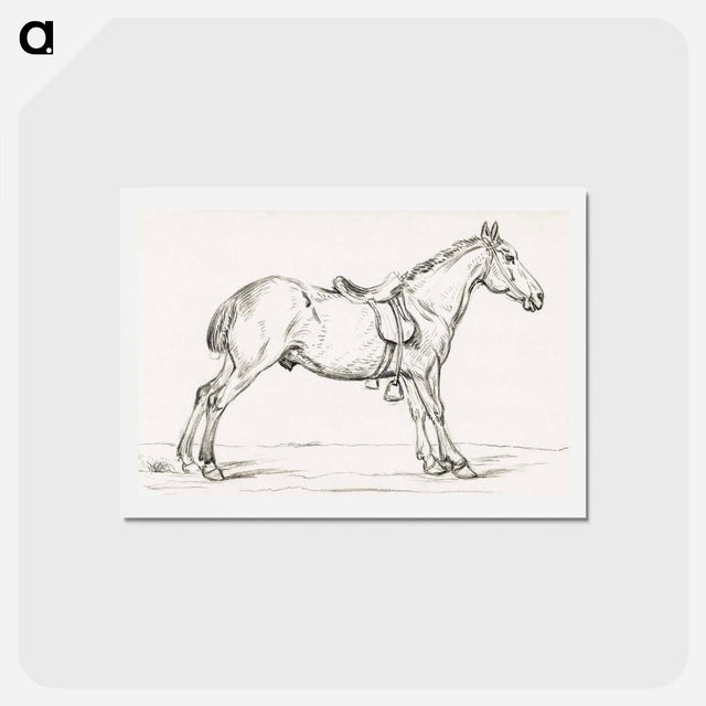 アートポストカード-Saddled horse - ジャン ベルナール Postcard.