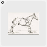 アートポストカード-Saddled horse - ジャン ベルナール Postcard.