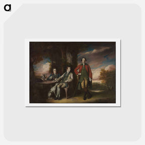 アートポストカード-The Honorable Henry Fane (1739–1802) with Inigo Jones and Charles Blair - ジョシュア レノルズ Postcard.