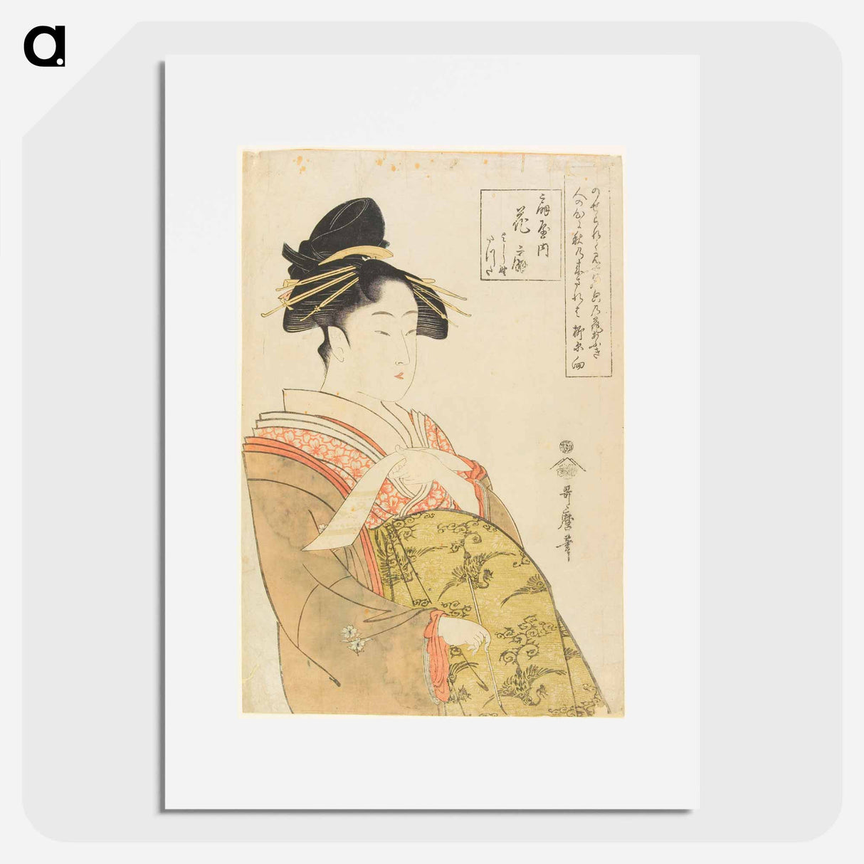 The Prostitute Hanaōgi of the Ōgiya House - 喜多川 歌麿 Poster.