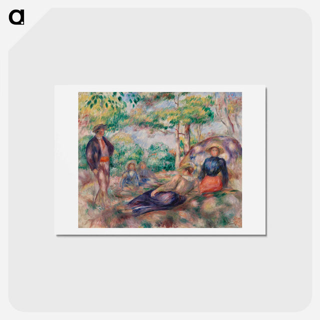 アートポストカード-Resting in the Grass - ピエール オーギュスト ルノワール Postcard.