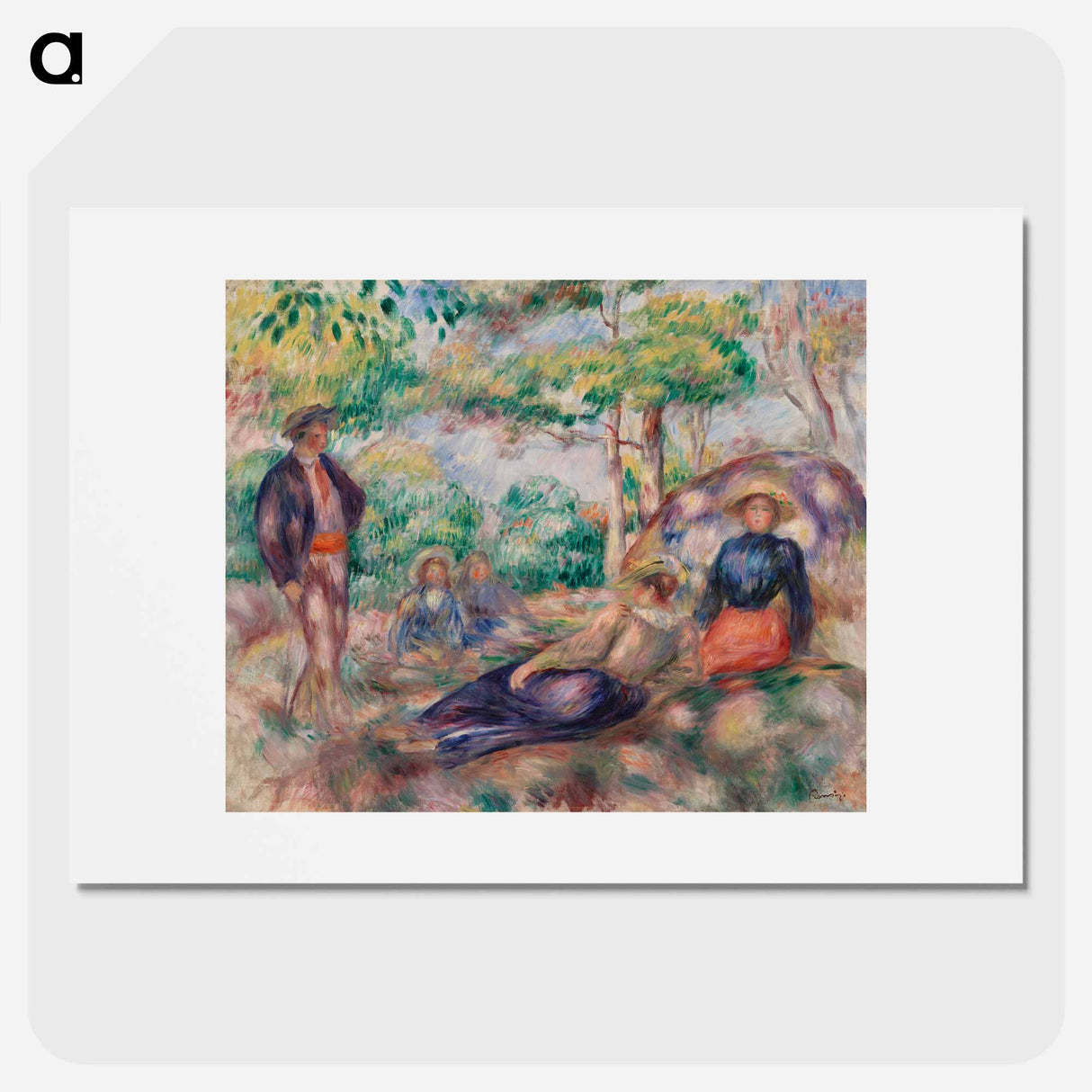 Resting in the Grass - Pierre-Auguste Renoir Poster.