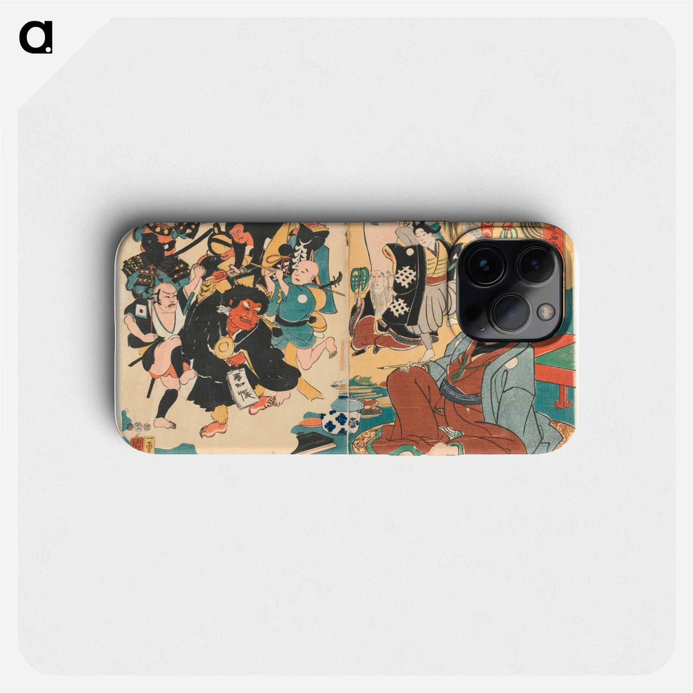 The Miracle of Famous Paintings by Ukiyo Matahei - 歌川 国芳 Phone Case.