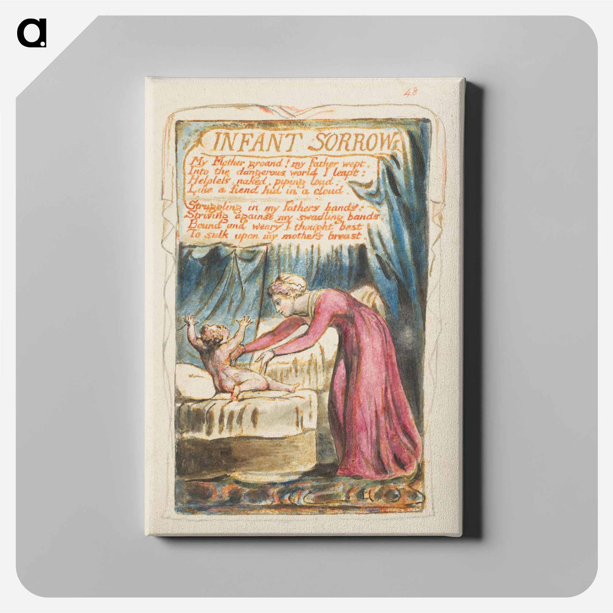 Songs of Innocence and of Experience: Infant Sorrow - William Blake Canvas.