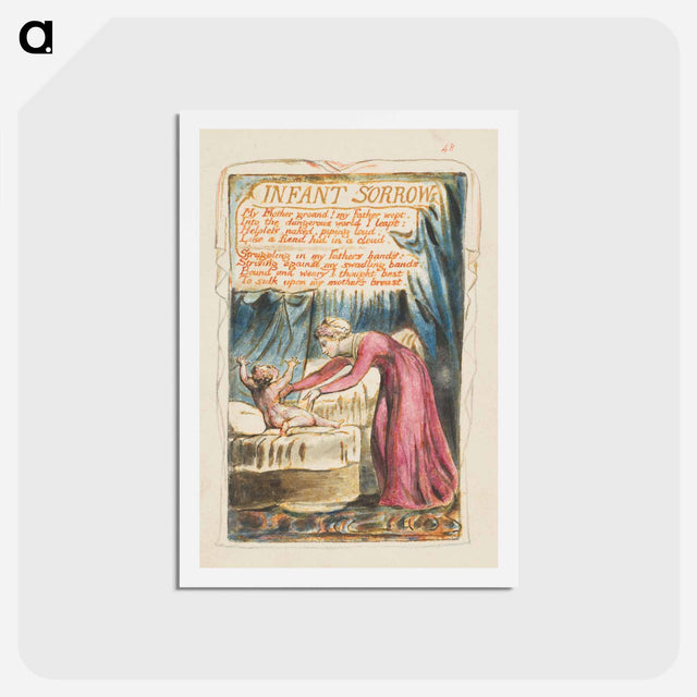 アートポストカード-Songs of Innocence and of Experience: Infant Sorrow - ウィリアム ブレイク Postcard.