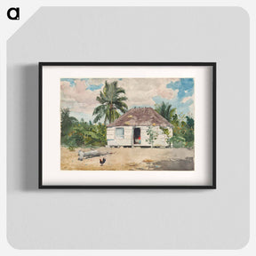 アートポスター-Native hut at Nassau - ウィンスロー ホーマー Poster.