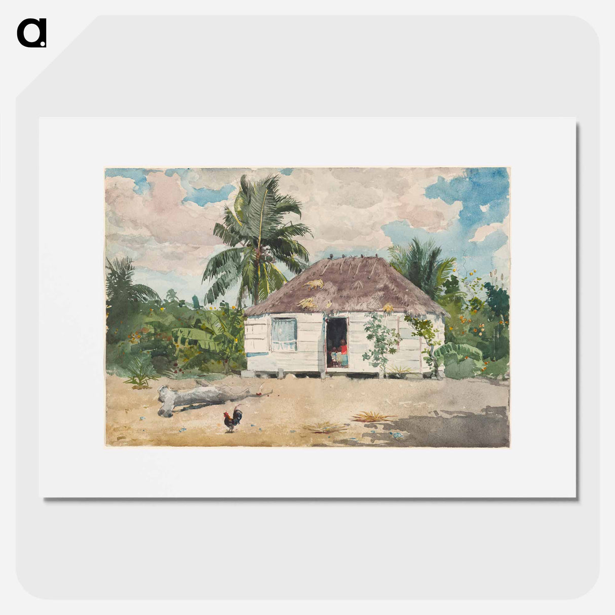 Native hut at Nassau - Winslow Homer Poster.