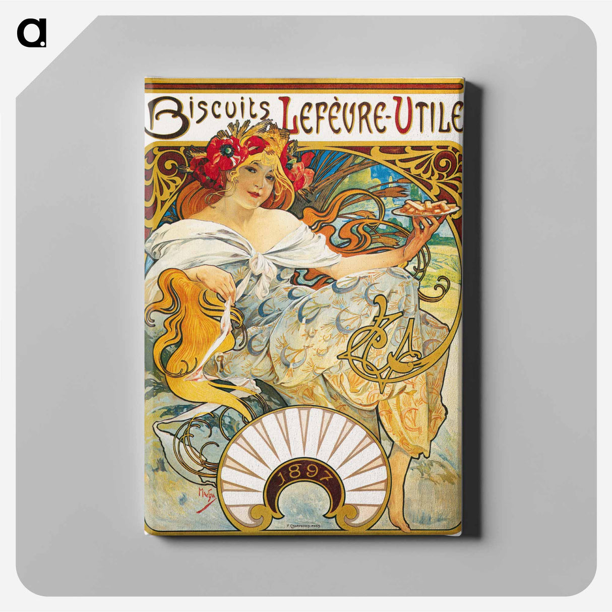 Lefèvre-Util, Biscuit - Alphonse Mucha Canvas.