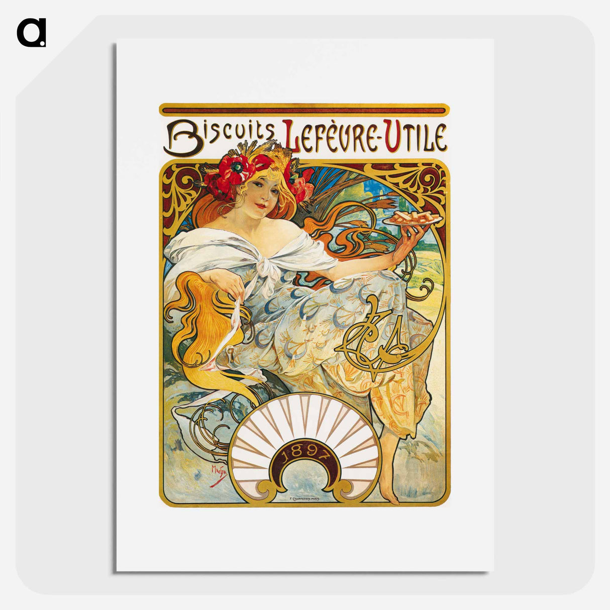 Lefèvre-Util, Biscuit - Alphonse Mucha Poster.