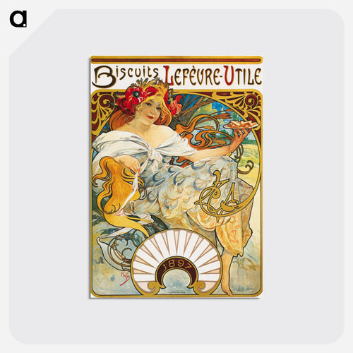 Lefèvre-Util, Biscuit - Alphonse Mucha Postcard.