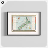 A Map of New Zealand - アンティーク地図 Poster.