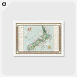 アートポストカード-A Map of New Zealand - アンティーク地図 Postcard.