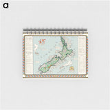 A Map of New Zealand - アンティーク地図 Memo.