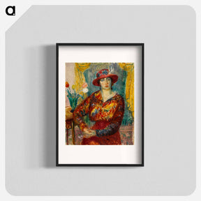 アートポスター-Woman in Red Blouse with Tulips
 - バーンズ・コレクション Poster.