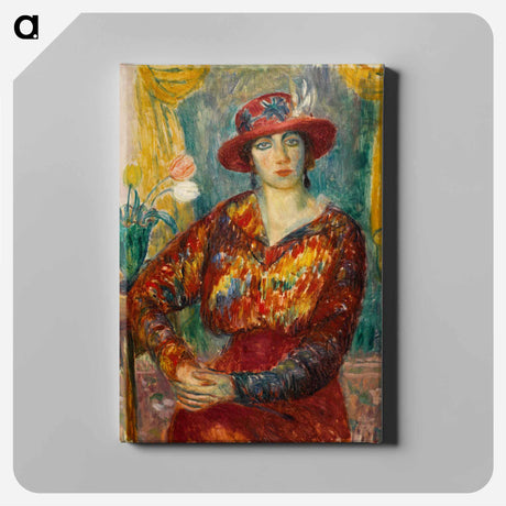 アートパネル-Woman in Red Blouse with Tulips
 - バーンズ・コレクション Canvas.