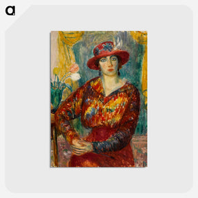 アートポストカード-Woman in Red Blouse with Tulips
 - バーンズ・コレクション Postcard.